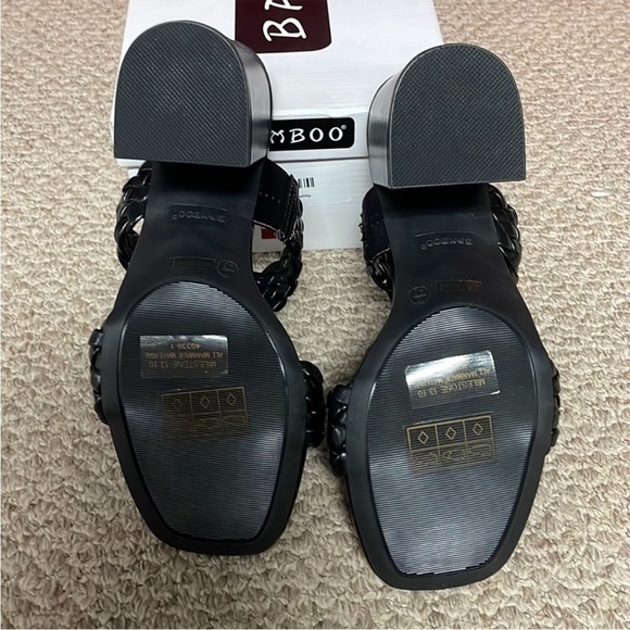 size 10 Bamboo black block heel sandals - Picture 3 of 5